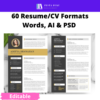 30 set resume/cv + cover letter editable MS Word Template Pestabuku img 3