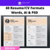 30 set resume/cv + cover letter editable MS Word Template Pestabuku img 7