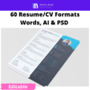 30 set resume/cv + cover letter editable MS Word Template Pestabuku img 9