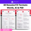 30 set resume/cv + cover letter editable MS Word Template Pestabuku img 2