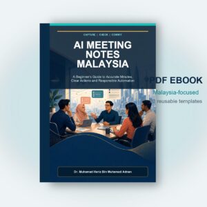AI Meeting Notes Malaysia ebook displayed as a digital book mockup