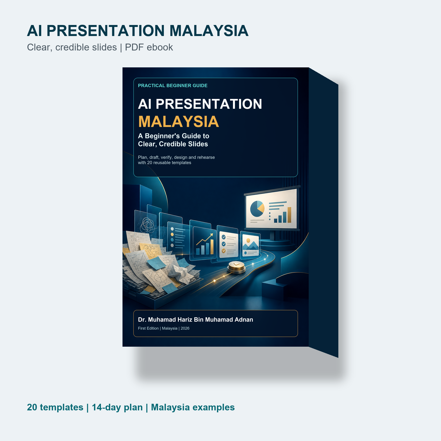 AI Presentation Malaysia clear credible slides PDF ebook mockup