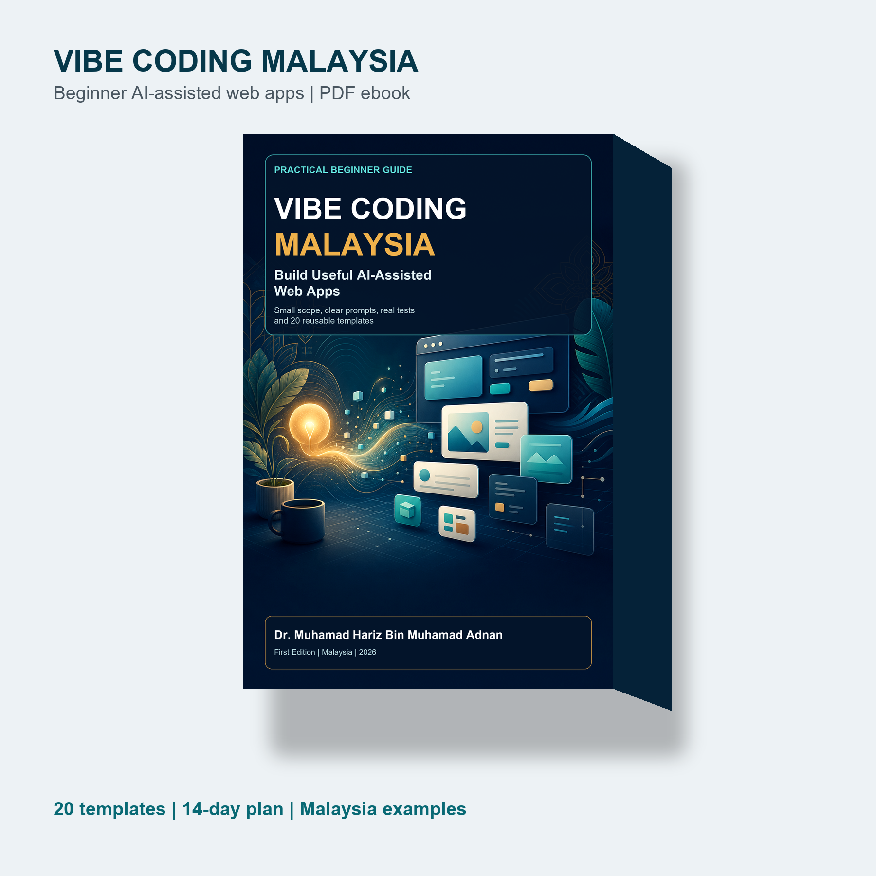 Vibe Coding Malaysia beginner AI-assisted web apps PDF ebook mockup