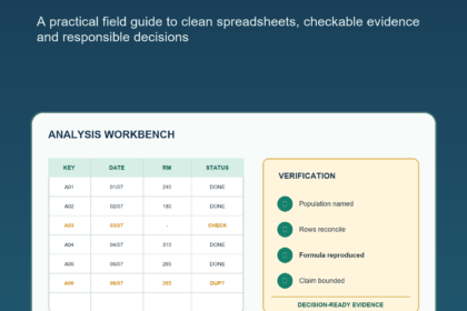 AI Data Analysis Malaysia commercial ebook cover showing a Malaysian analyst reviewing a spreadsheet, chart and verification trail
