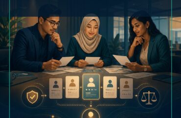 AI Recruitment Malaysia revised commercial cover AI Recruitment Malaysia commercial ebook cover showing a diverse Malaysian hiring panel reviewing anonymised evidence, privacy, fairness and a human decision