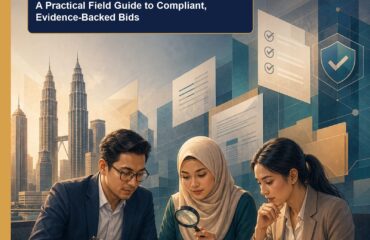 AI Tender Writing Malaysia ebook cover AI Tender Writing Malaysia ebook cover showing a Malaysian bid team checking requirements, evidence and release gates